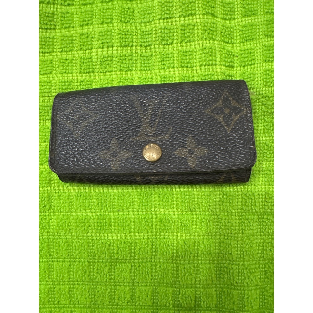 Louis Vuitton Monogram 4 Key Holder Wallet Brown Canvas Made in France